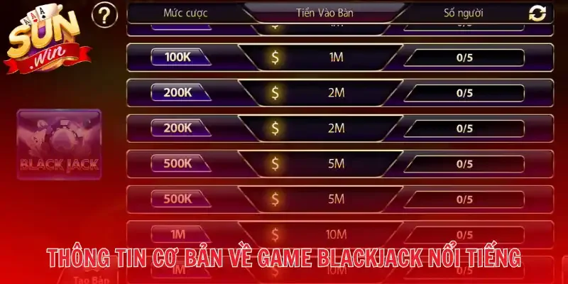 Thông tin cơ bản về game Blackjack nổi tiếng